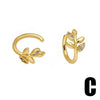 Nonpierced Earrings Copper Goldplated Inlaid Zircon Butterfly Animal Style