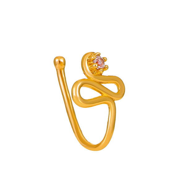 Nonpierced Ushaped Nose Clip Copper Inlaid Zircon Geometric Style Electroplated Women's Accessory