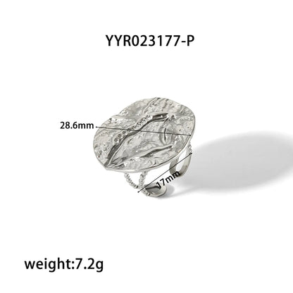 Nordic Style French Style Simple Style Irregular Round 18K Gold Plated Zircon 304 Stainless Steel Wholesale Open Rings