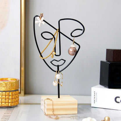 Nordic Style Modern Style Human Face Iron Jewelry Rack