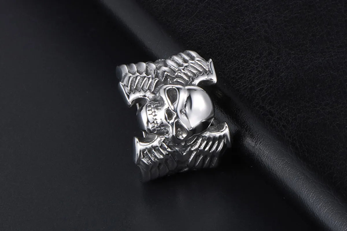 Nordic Style Retro Punk Skull 304 Stainless Steel Polishing Men'S Rings