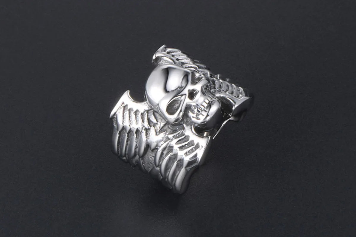 Nordic Style Retro Punk Skull 304 Stainless Steel Polishing Men'S Rings