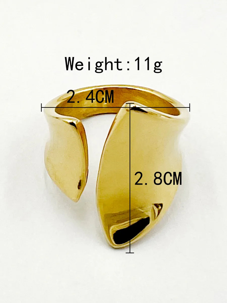 304 Stainless Steel 14K Gold Plated Nordic Style Plating Trumpet Rings