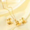 Nordic Style Vintage Style Irregular Stainless Steel Plating 18k Gold Plated Earrings Necklace