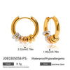 Normcore Style Detachable Stainless Steel Earrings Geometric Pattern Electroplated For Women