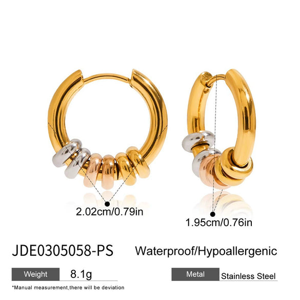 Normcore Style Detachable Stainless Steel Earrings Geometric Pattern Electroplated For Women