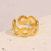 Normcore Style Versatile Geometric Stainless Steel 18K Gold Plated Open Ring
