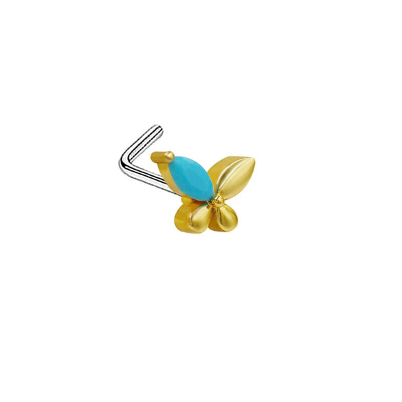 Nose Nail Piercing Jewelry Stainless Steel Animal Spider Scorpion Cat Claw Heart Inlaid Zircon Diamond Style