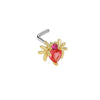 Nose Nail Piercing Jewelry Stainless Steel Animal Spider Scorpion Cat Claw Heart Inlaid Zircon Diamond Style