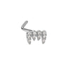 Nose Nail Puncture Jewelry Stainless Steel Heart Shaped With White Zircon