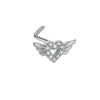 Nose Nail Puncture Jewelry Stainless Steel Heart Shaped With White Zircon