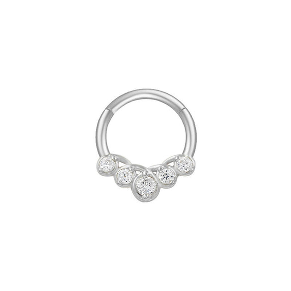 Nose Ring And Ear Ring Stainless Steel Heartshaped And Fivepointed Star Puncture Ornaments With Diamond Design Simple Style