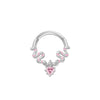 Nose Ring And Ear Ring Stainless Steel Heartshaped And Fivepointed Star Puncture Ornaments With Diamond Design Simple Style