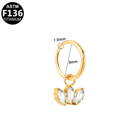 Nose Ring Earrings Titanium Steel Versatile Geometric Star Shape Electroplated