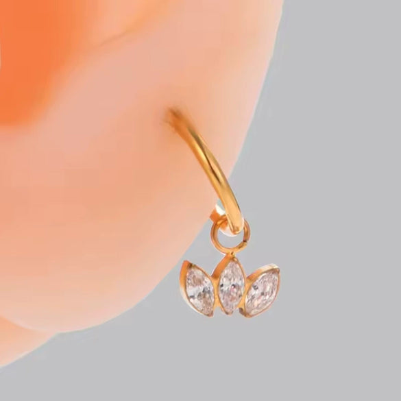 Nose Ring Earrings Titanium Steel Versatile Geometric Star Shape Electroplated