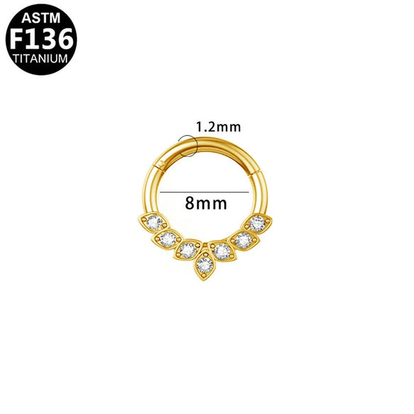 Nose Ring Earrings Titanium Steel Versatile Geometric Star Shape Electroplated