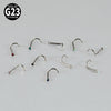 Nose Ring Jewelry G23 Titanium Round Shaped Set With Diamonds
