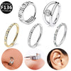 Nose Ring Jewelry Stainless Steel Heart Shape Inlaid With Diamonds