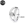 Nose Ring Jewelry Stainless Steel Heart Shape Inlaid With Diamonds