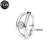 Nose Ring Jewelry Stainless Steel Heart Shape Inlaid With Diamonds