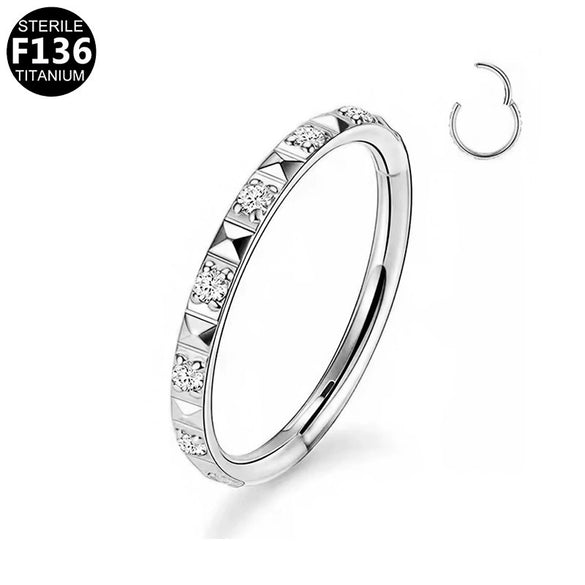 Nose Ring Jewelry Stainless Steel Heart Shape Inlaid With Diamonds