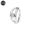 Nose Ring Jewelry Stainless Steel Heart Shape Inlaid With Diamonds