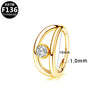 Nose Ring Jewelry Stainless Steel Heart Shape Inlaid With Diamonds