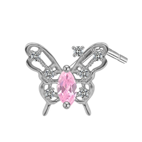 Nose Ring Piercing Jewelry Stainless Steel Heartshaped Butterfly Bow Electroplating