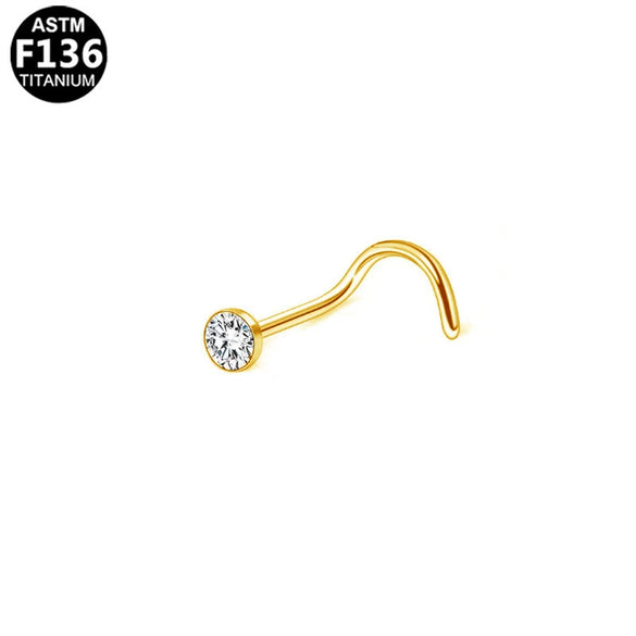 Nose Ring Titanium Alloy Stainless Steel Diamond Minimalist Shape Piercing Jewelry