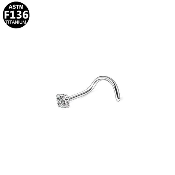 Nose Ring Titanium Alloy Stainless Steel Diamond Minimalist Shape Piercing Jewelry