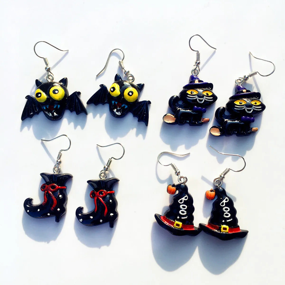 1 Pair Novelty Bat Epoxy Resin Earrings