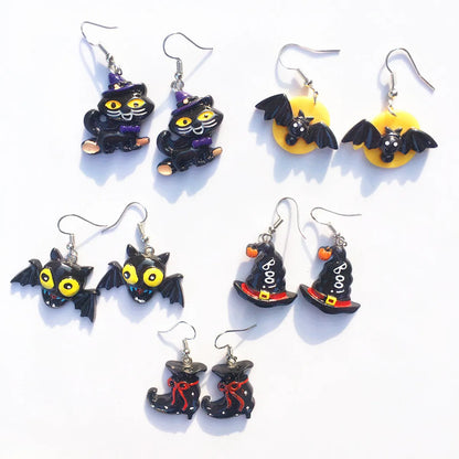 1 Pair Novelty Bat Epoxy Resin Earrings