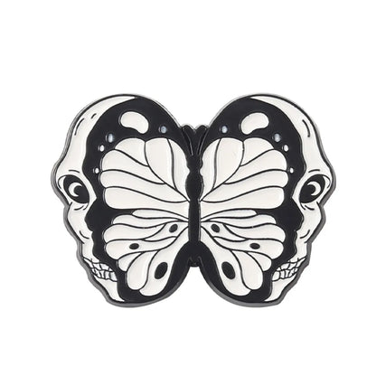 Novelty Butterfly Skull Alloy Stoving Varnish Metal Brooches