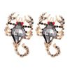 Novelty Cool Style Scorpion Alloy Inlay Glass Stone Women'S Ear Studs