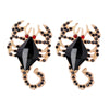 Novelty Cool Style Scorpion Alloy Inlay Glass Stone Women'S Ear Studs