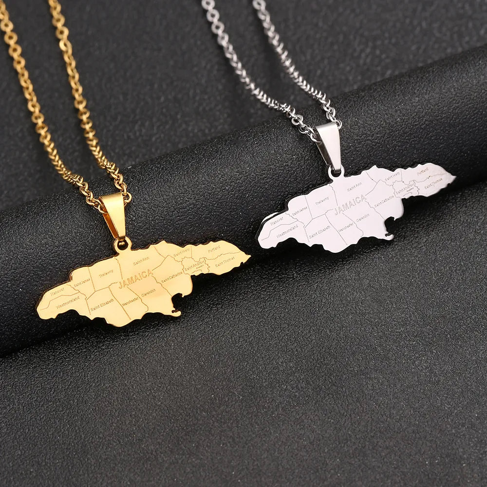 Novelty Ethnic Style Modern Style Map City 304 Stainless Steel Titanium Steel Plating None 18K Gold Plated Unisex Pendant Necklace