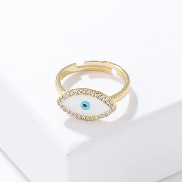 Novelty Eye Copper Open Ring Plating Inlaid Zircon Zircon Copper Rings