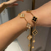 Novelty Four Leaf Clover Copper Plating 18k Gold Plated Bracelets
