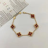 Novelty Four Leaf Clover Copper Plating 18k Gold Plated Bracelets