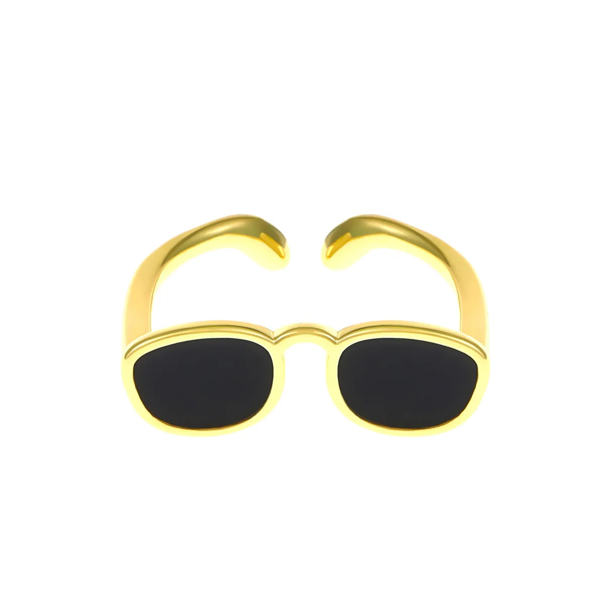 Novelty Glasses Copper Artificial Diamond Open Rings In Bulk