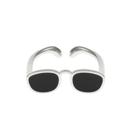 Novelty Glasses Copper Artificial Diamond Open Rings In Bulk