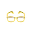 Novelty Glasses Copper Artificial Diamond Open Rings In Bulk