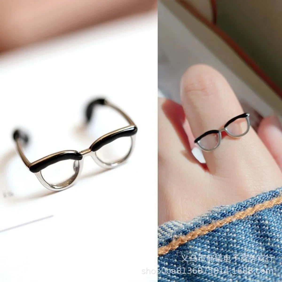 Novelty Glasses Metal Wholesale Open Rings