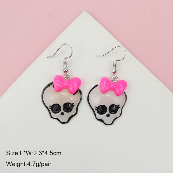 Novelty Halloween Pumpkin Skull Ghost Earrings Fun Resin And Plastic Statement Jewelry For Costume And Party Dress Up