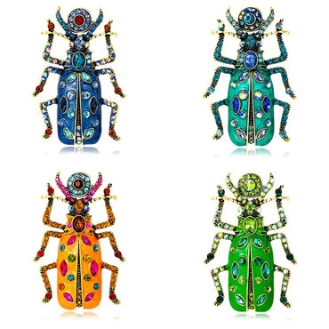 Novelty Insect Alloy Enamel Inlay Zircon Unisex Brooches