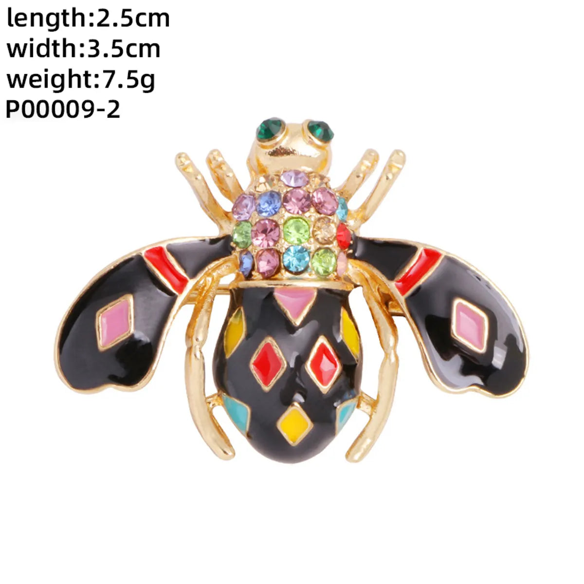 Novelty Insect Alloy Enamel Inlay Zircon Unisex Brooches