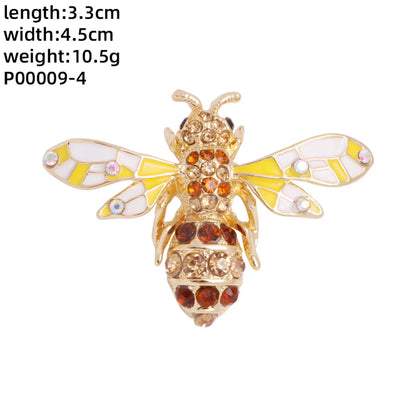 Novelty Insect Alloy Enamel Inlay Zircon Unisex Brooches