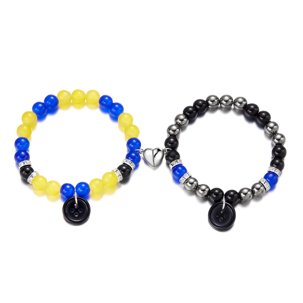 Novelty Modern Style Heart Shape Artificial Crystal Resin Wholesale Bracelets