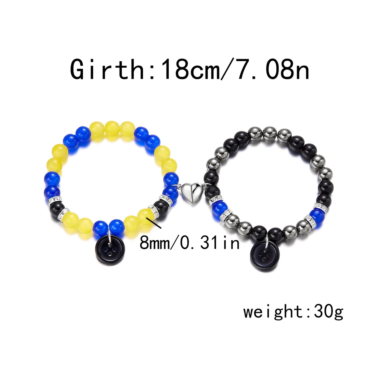 Novelty Modern Style Heart Shape Artificial Crystal Resin Wholesale Bracelets