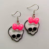 Novelty Resin Halloween Earrings With Pumpkin Skull Ghost And Cat Designs Exaggerated Costume Jewelry Accessories